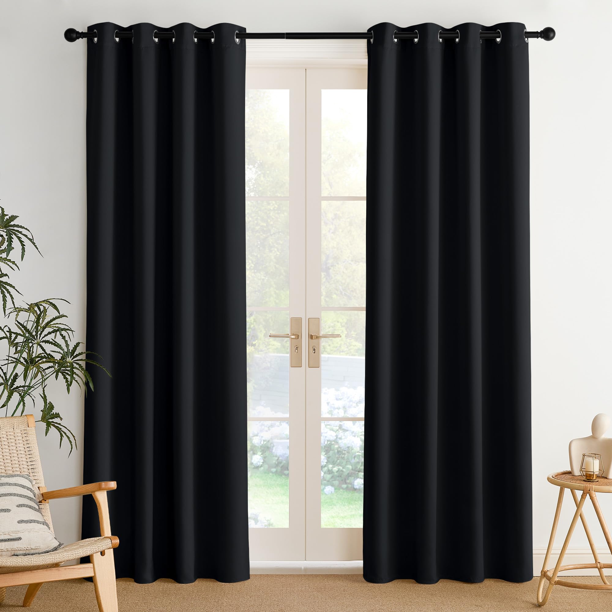 NICETOWN grommet-top room-darkening draperies for easy glide and modern look
