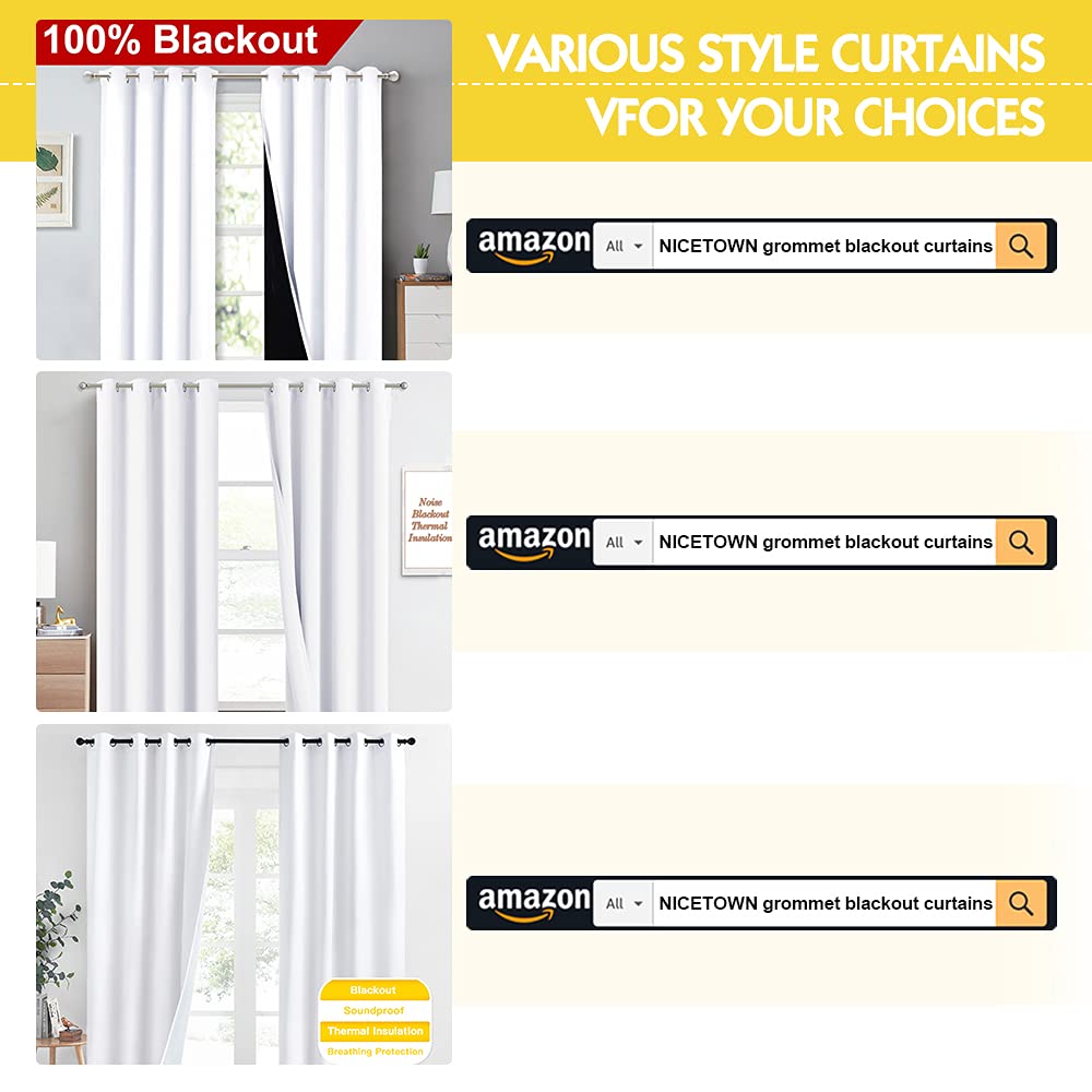 NICETOWN white blackout curtains ideal for bedrooms and media rooms
