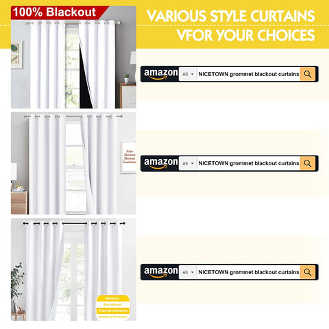 NICETOWN white blackout curtains ideal for bedrooms and media rooms