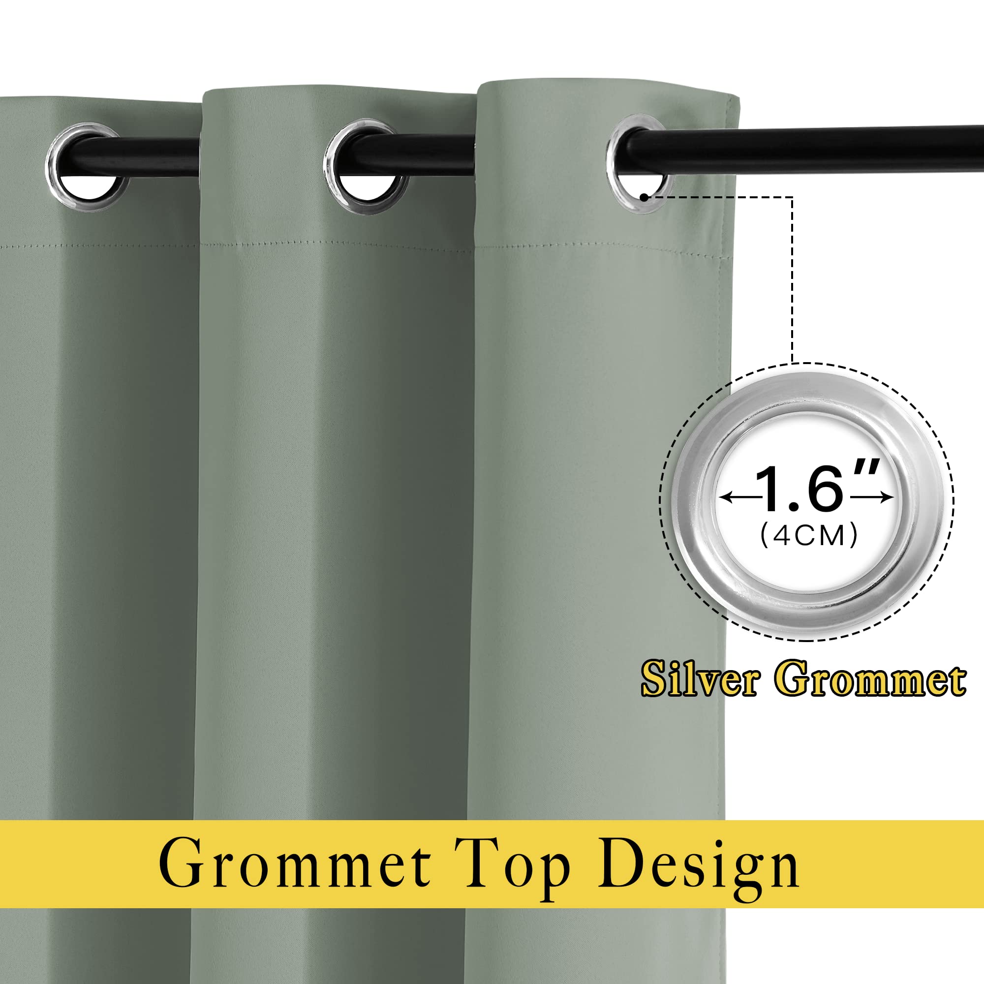 NICETOWN grommets enable smooth sliding and easy installation.