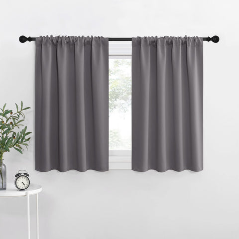 NICETOWN short curtains gray panel closeup fabric for refined look