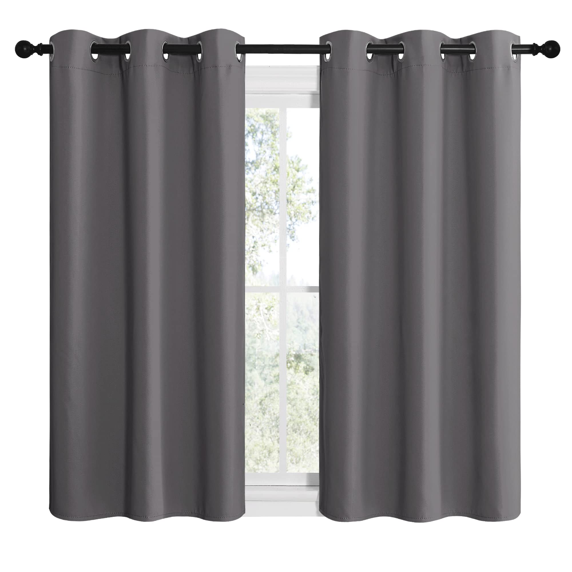 NICETOWN silver grommets closeup showing durable hardware for smooth sliding.
