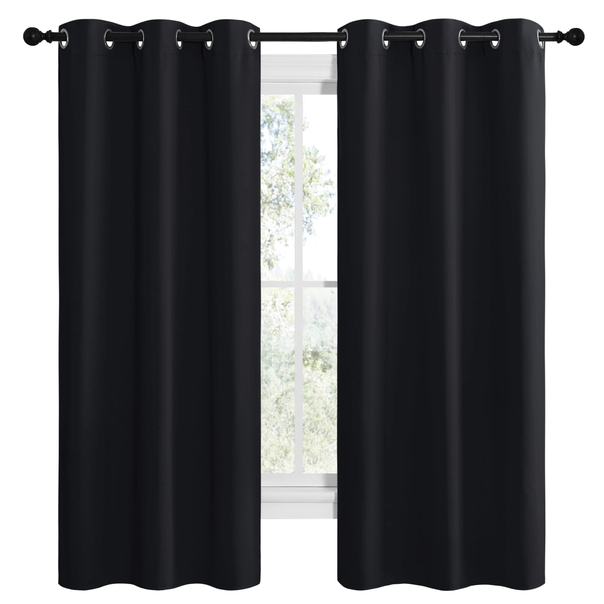 NICETOWN silver grommets on curtains enable smooth, easy sliding