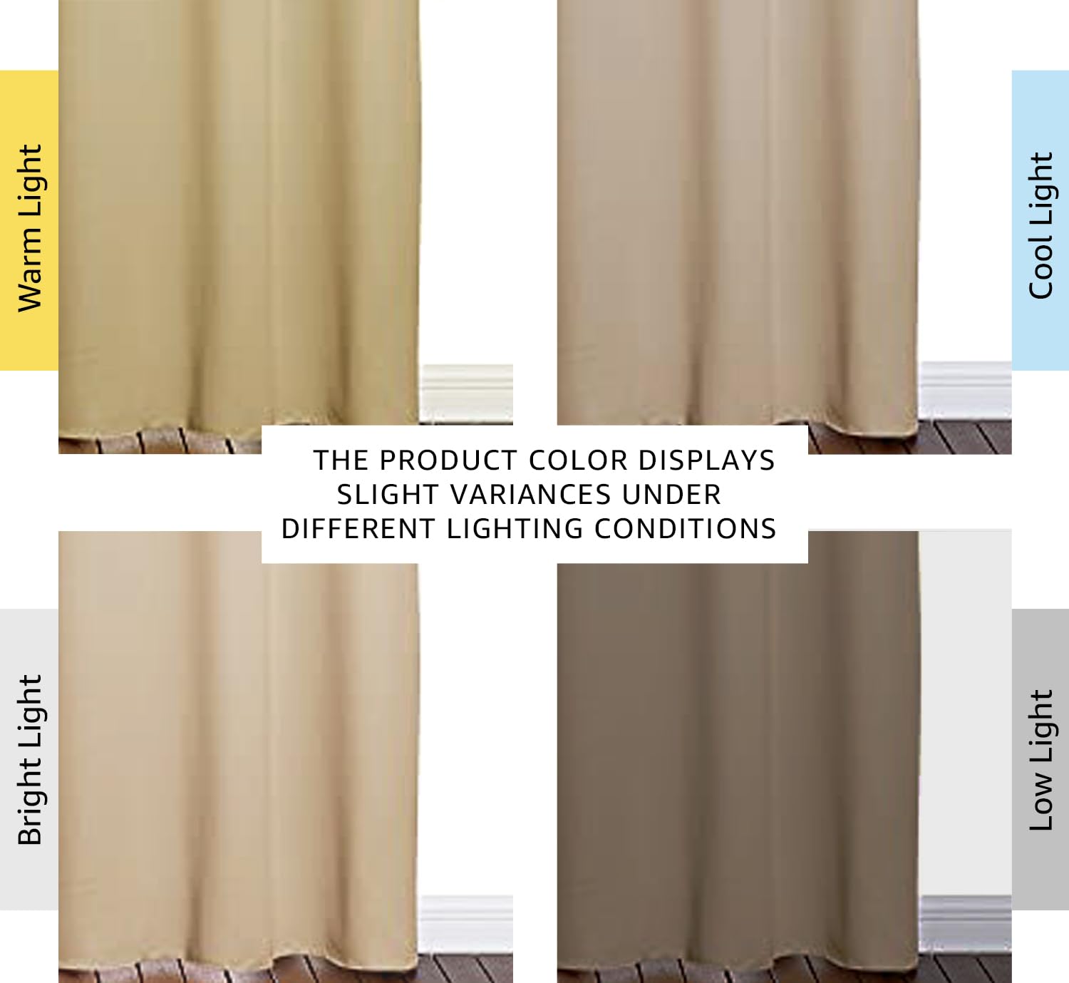 Nicetown six grommet top curtain for easy hanging on standard rods.