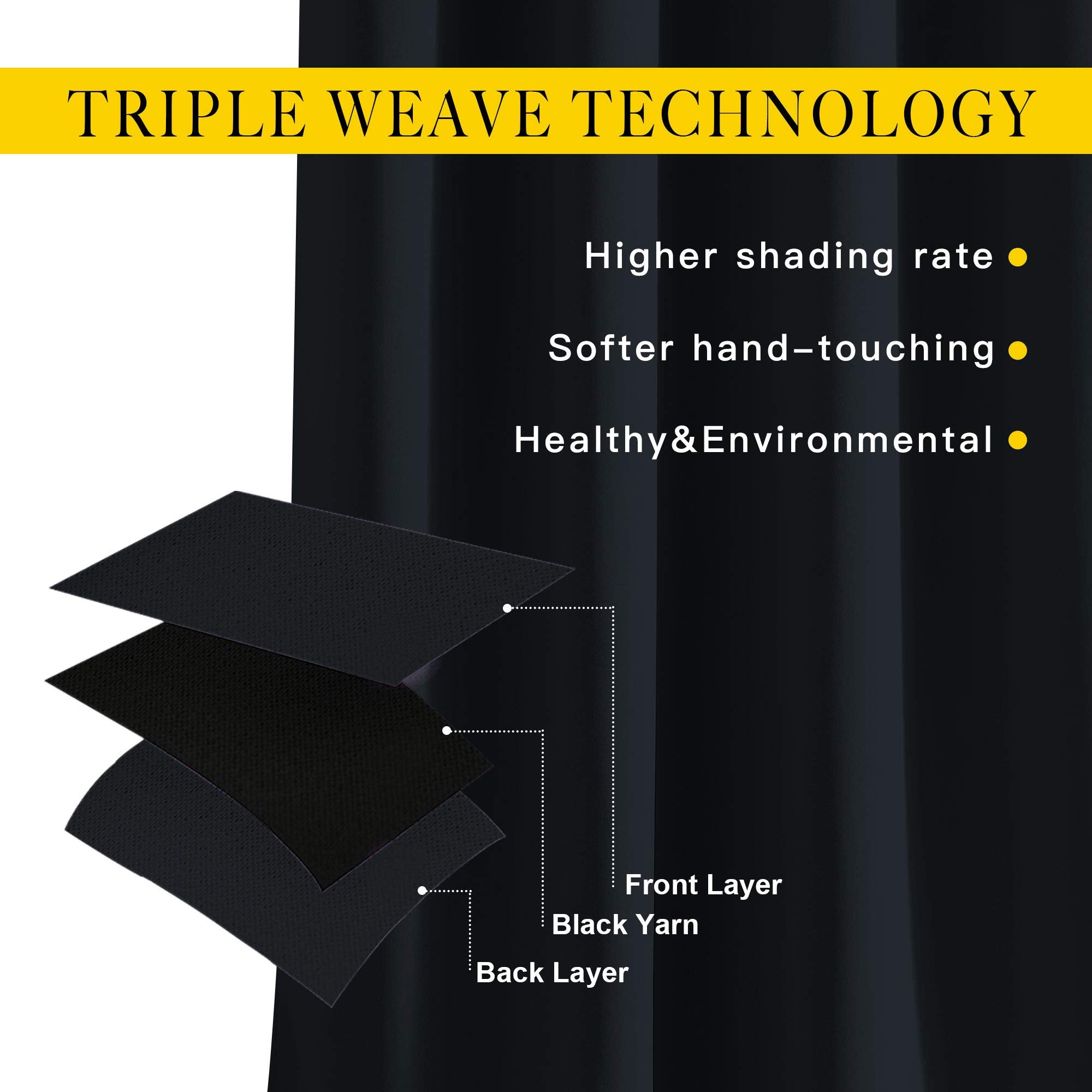 NICETOWN soft-drape 52x72 curtains offer a luxurious, heavy feel.
