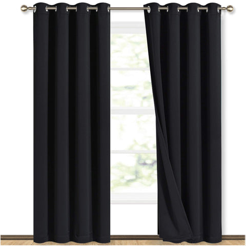 NICETOWN blackout panel with silver grommets for quick installation.