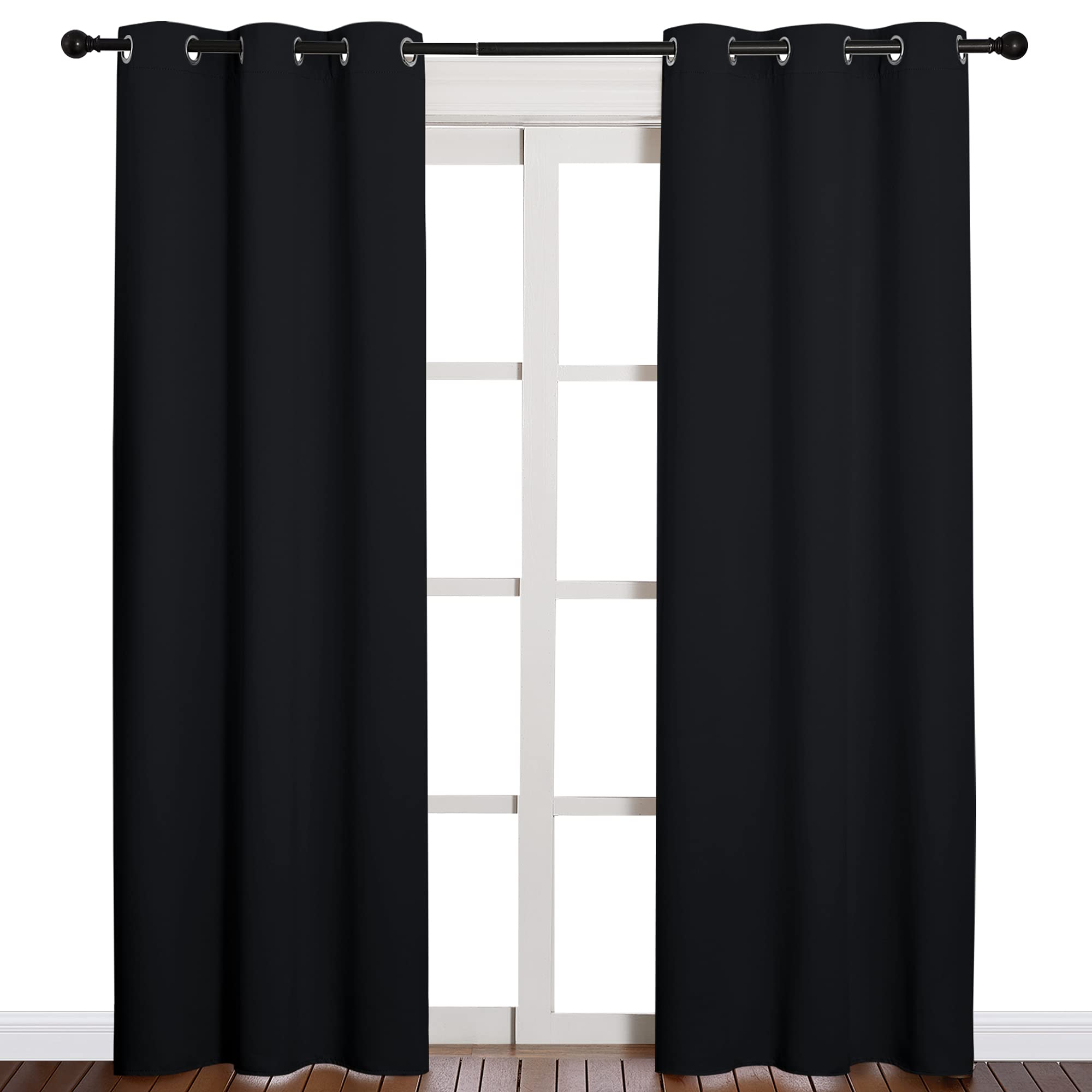 NICETOWN thermal insulated curtains, 42x84 inches, two-panel set for easy hanging