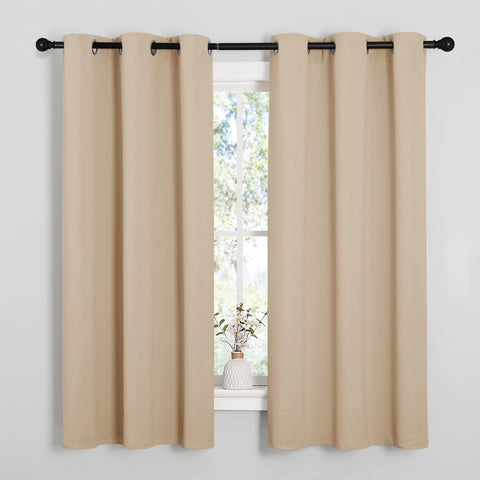 NICETOWN thermal insulated curtains close-up weave showing blackout capability and premium fabric