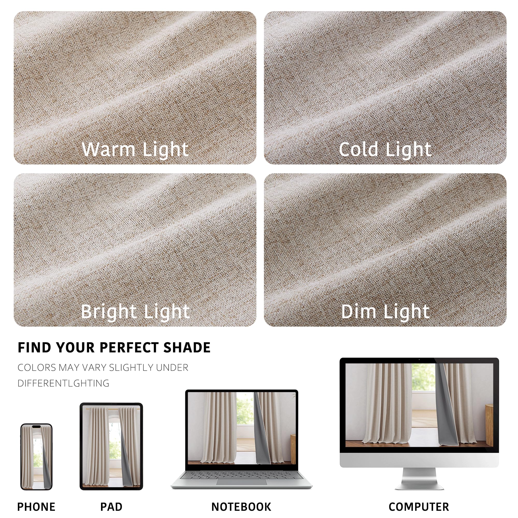 NICETOWN thermal insulated curtains help balance indoor temperature.