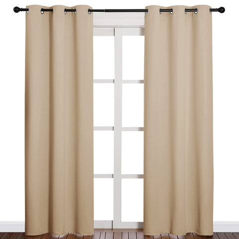 Nicetown thermal insulated eyelet top panel in biscotti beige enhances energy efficiency.