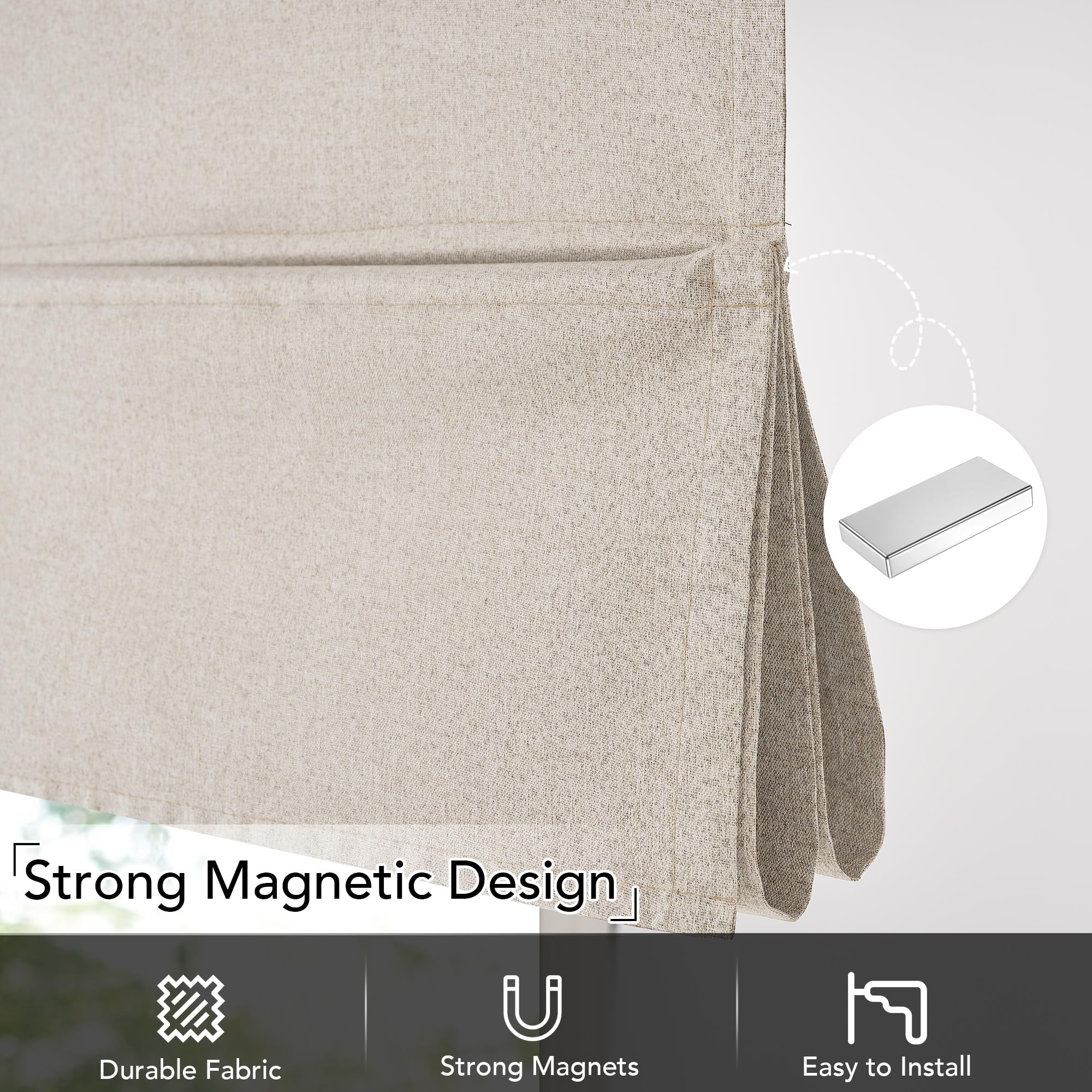 NICETOWN top adhesive strip installation provides damage-free mounting