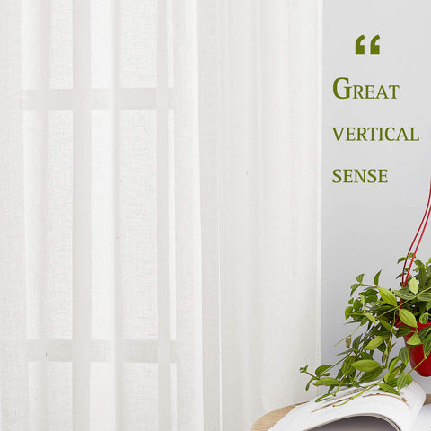 NICETOWN vintage cottage style linen curtains in ivory add natural warmth and texture.