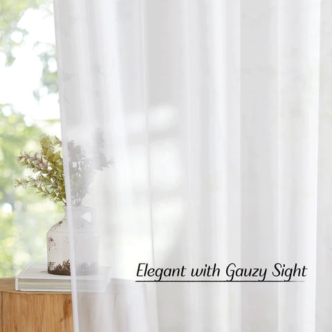 NICETOWN voile fabric close-up shows delicate weave and light, breathable texture.