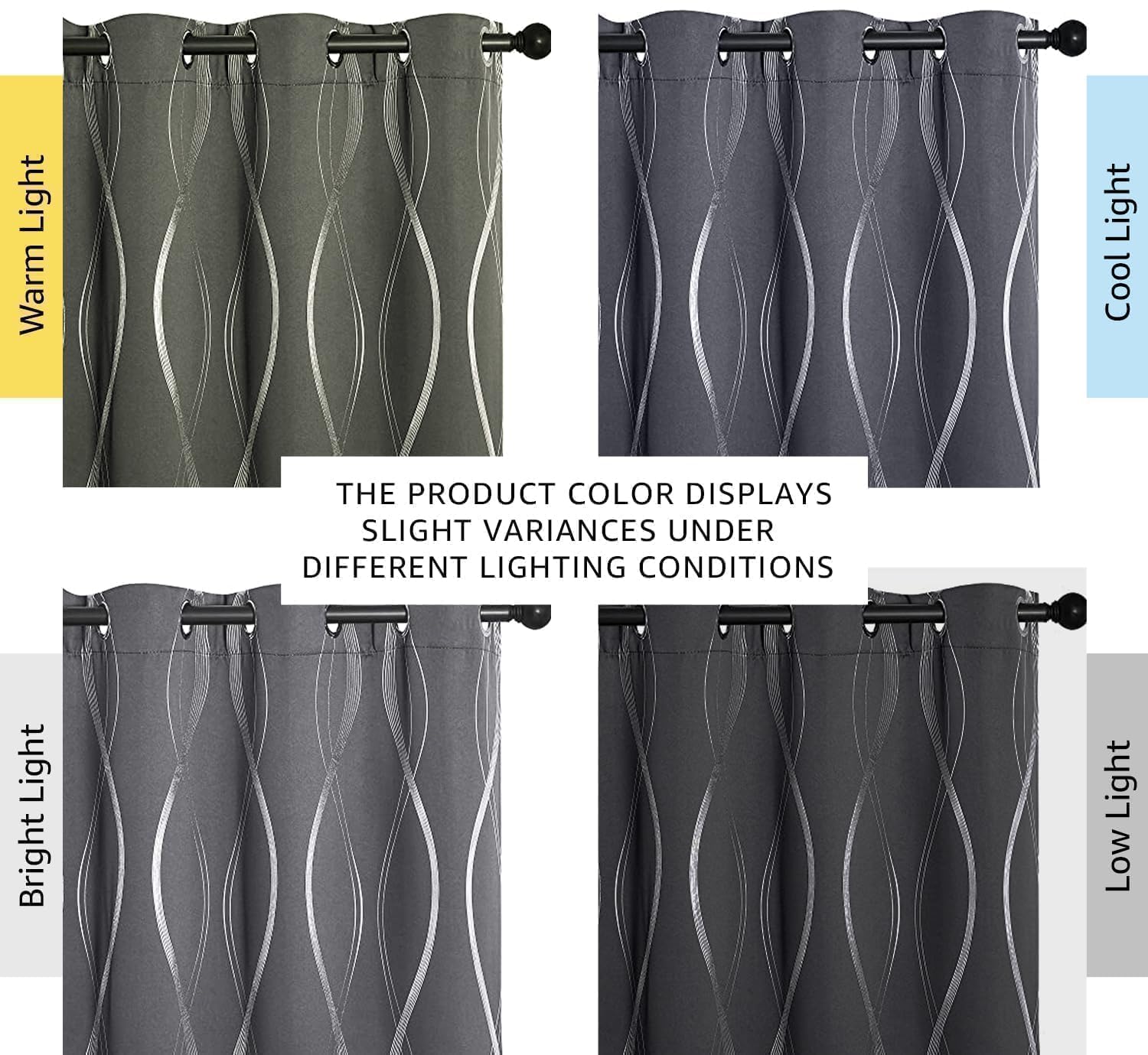 NICETOWN wave-pattern with foil print drapes adding elegant ambiance.