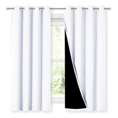 NICETOWN whiteout curtains pair view showing ready-to-hang panels for a sleek look and light control