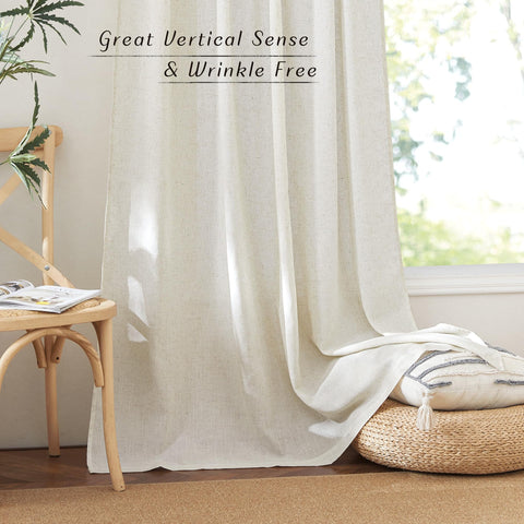 NICETOWN wrinkle free linen look maintains a polished bedroom ambiance.