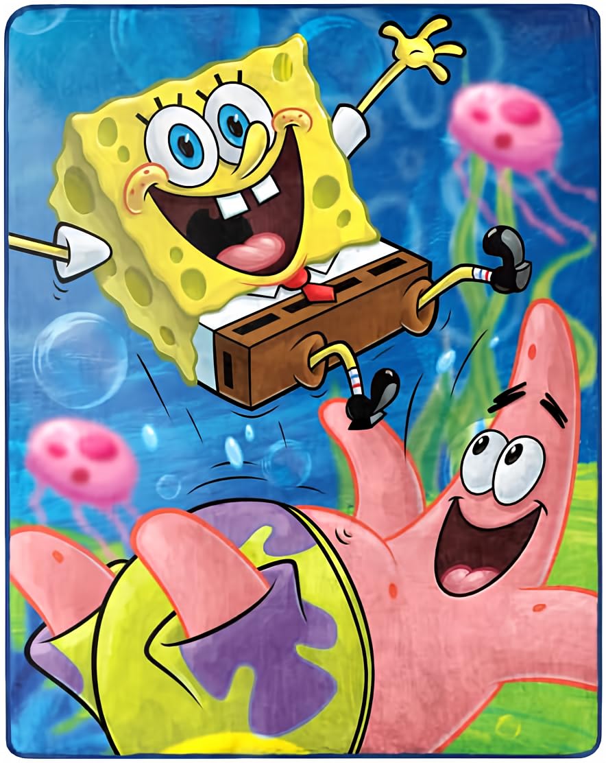 Nickelodeon SpongeBob silky-soft throw for cozy movie nights.