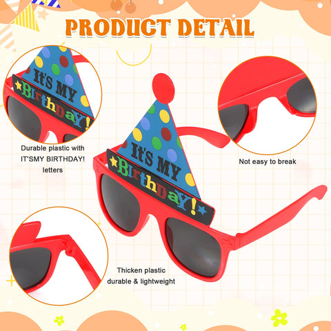 NICOWARM birthday glasses balloons design, great for group birthday selfies.