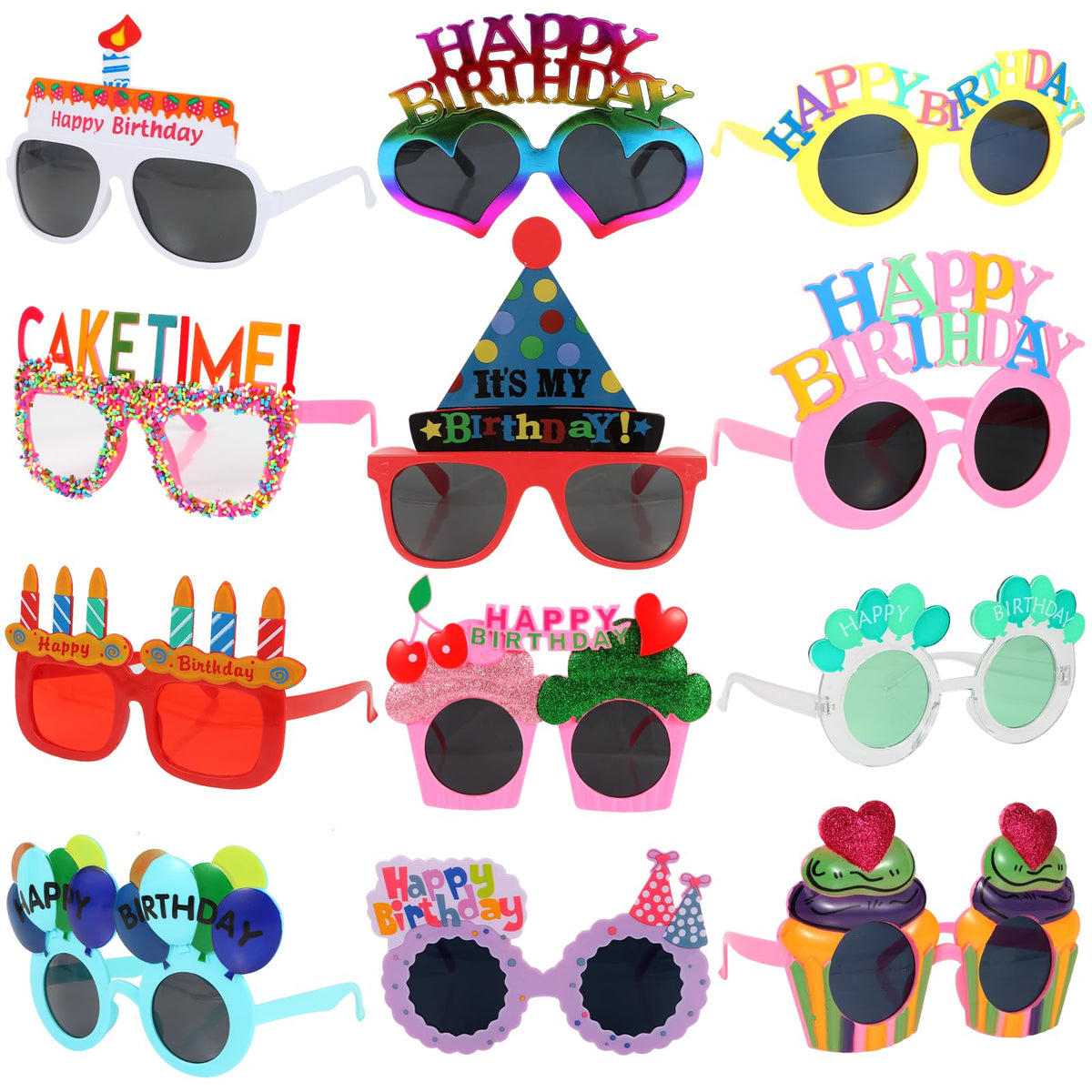 NICOWARM birthday glasses candle design, ideal for festive photo booth moments.