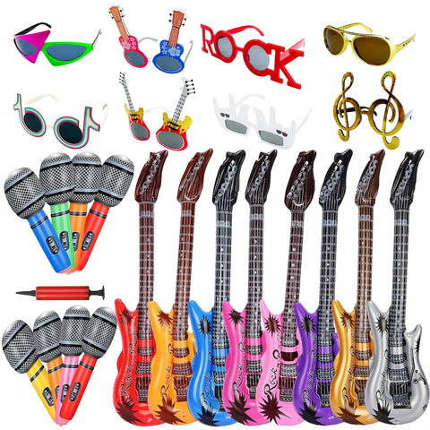 NICOWARM rock star set guitars collection inflatable props for vibrant party photo moments.