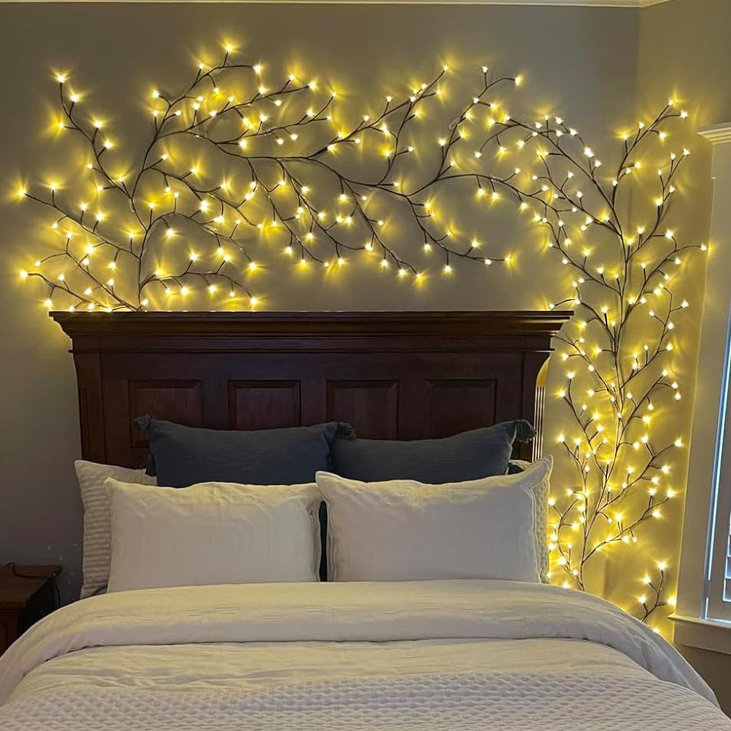 NIDISETPJAS 18-branch willow vine lights creating a lush wall or ceiling accent
