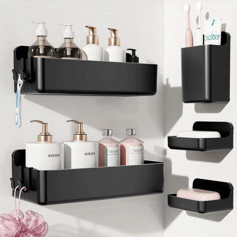 Nieifi Shower Shelves baskets keep bathroom essentials neatly organized and dry.