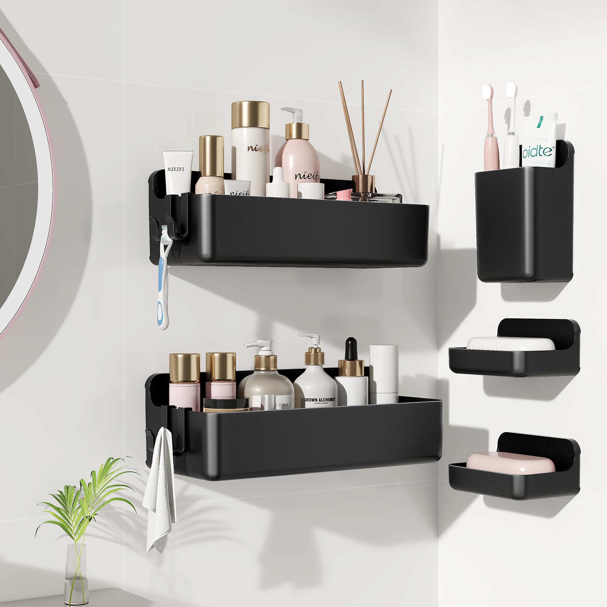 Nieifi Shower Shelves are rental-friendly with damage-free adhesion.