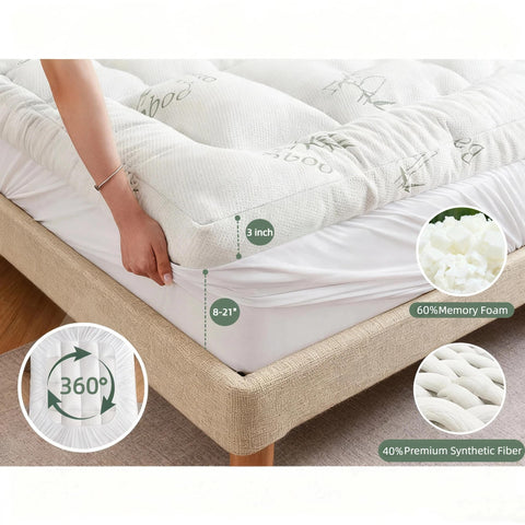NightHug deep-pocket fit up to 21 inches prevents slipping.