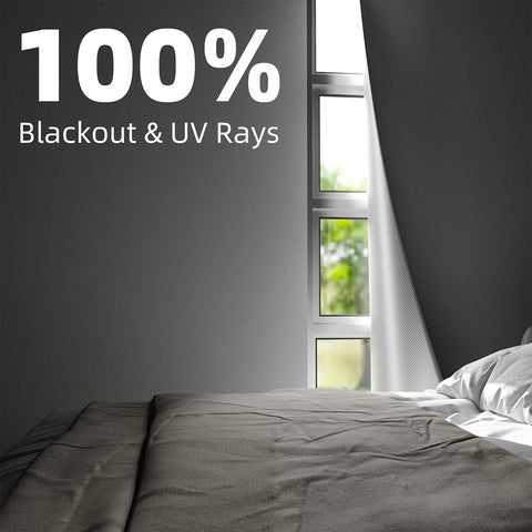 NIGHTON blackout curtains with adhesive tape attach without drilling for quick setup.