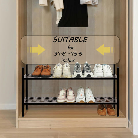 Nijoam adjustable feet help level the rack on uneven floors.