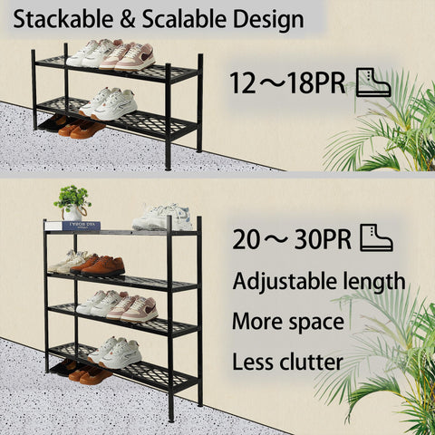 Nijoam durable mesh shelves resist slipping and support various footwear.