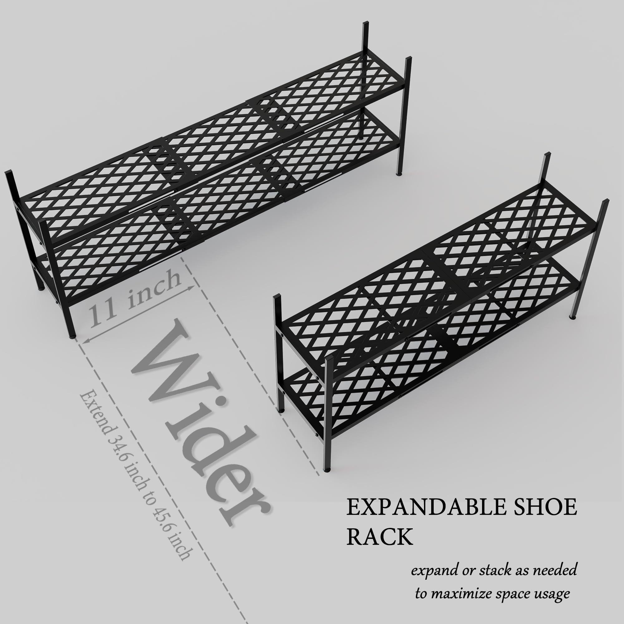 Nijoam metal frame supports durable mesh shelves for reliable storage.