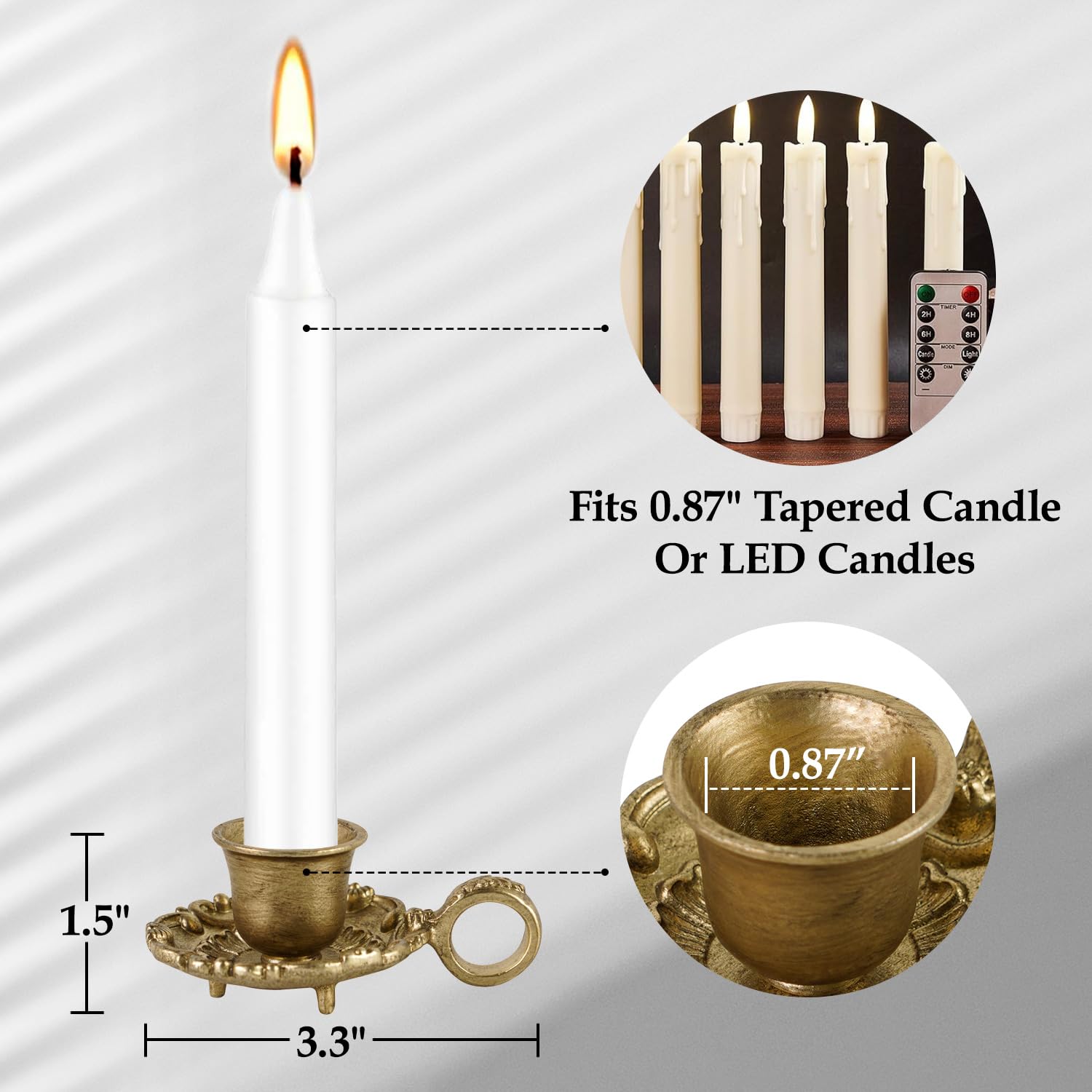 NIKKY HOME distressed gold candle holder with farmhouse-modern versatility.