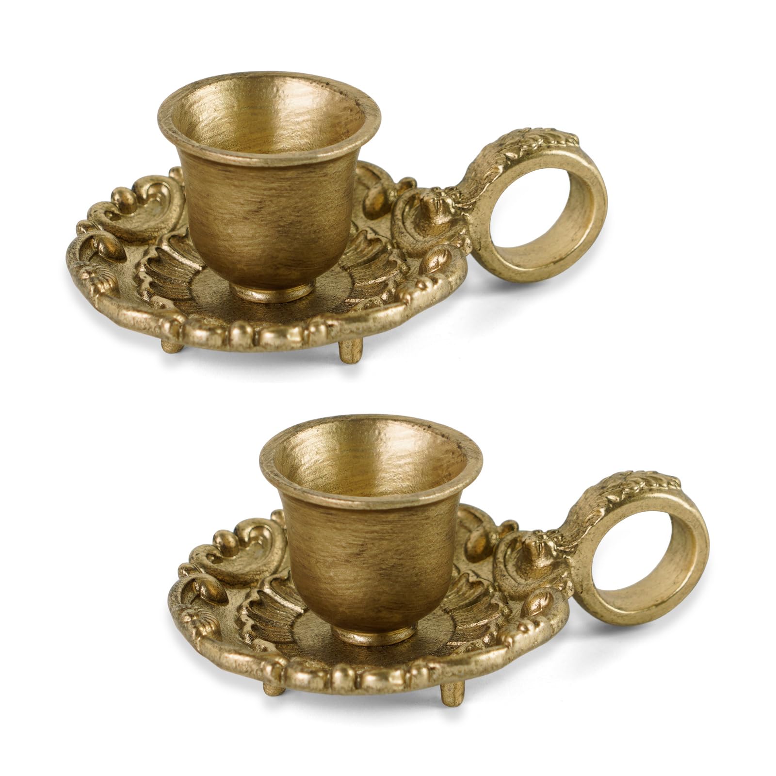 NIKKY HOME gold taper candle holder pair, elegant centerpiece for dining tables.