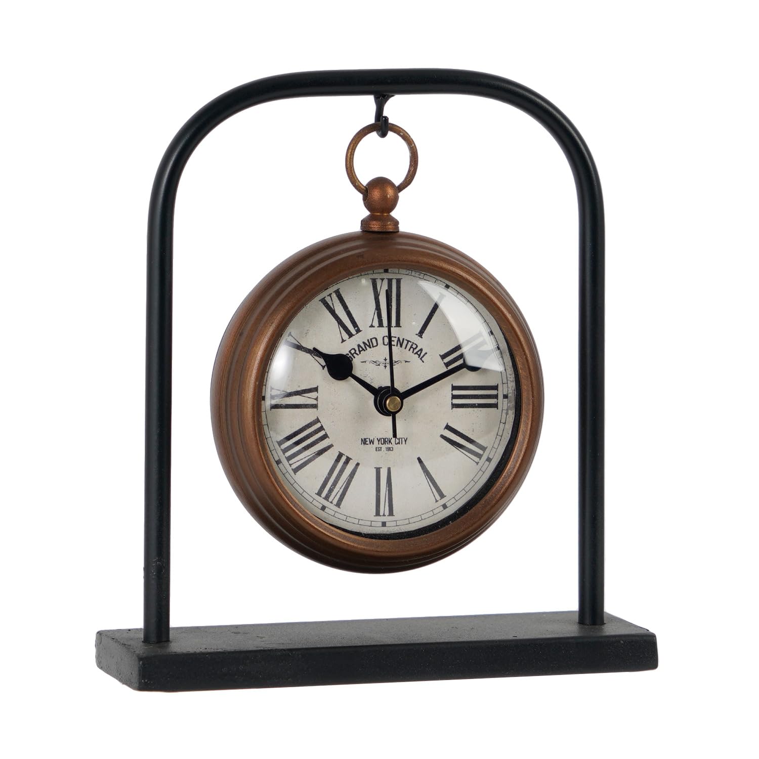 NIKKY HOME small retro desk clock front view shows compact design.