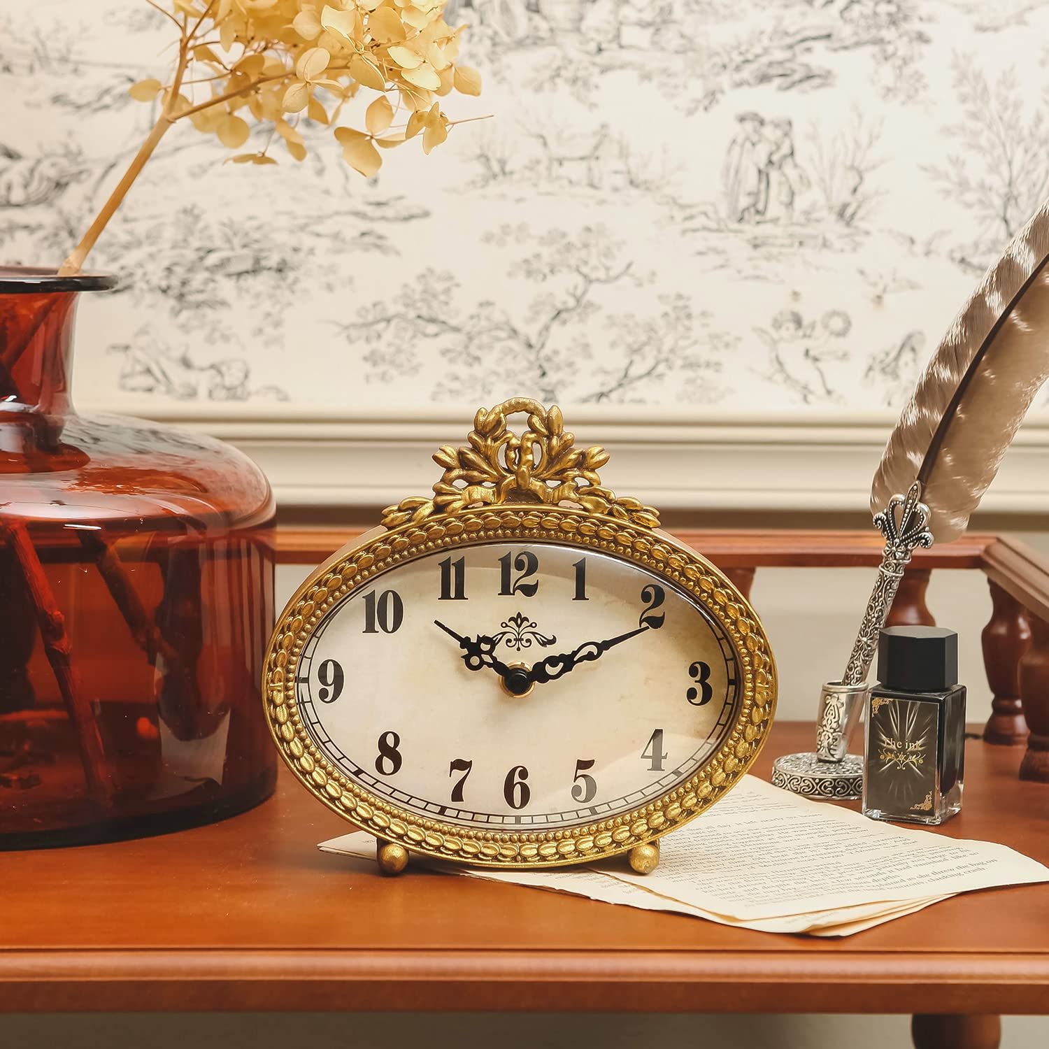 NIKKY HOME vintage clock face detail emphasizing precise quartz movement and classic numerals.