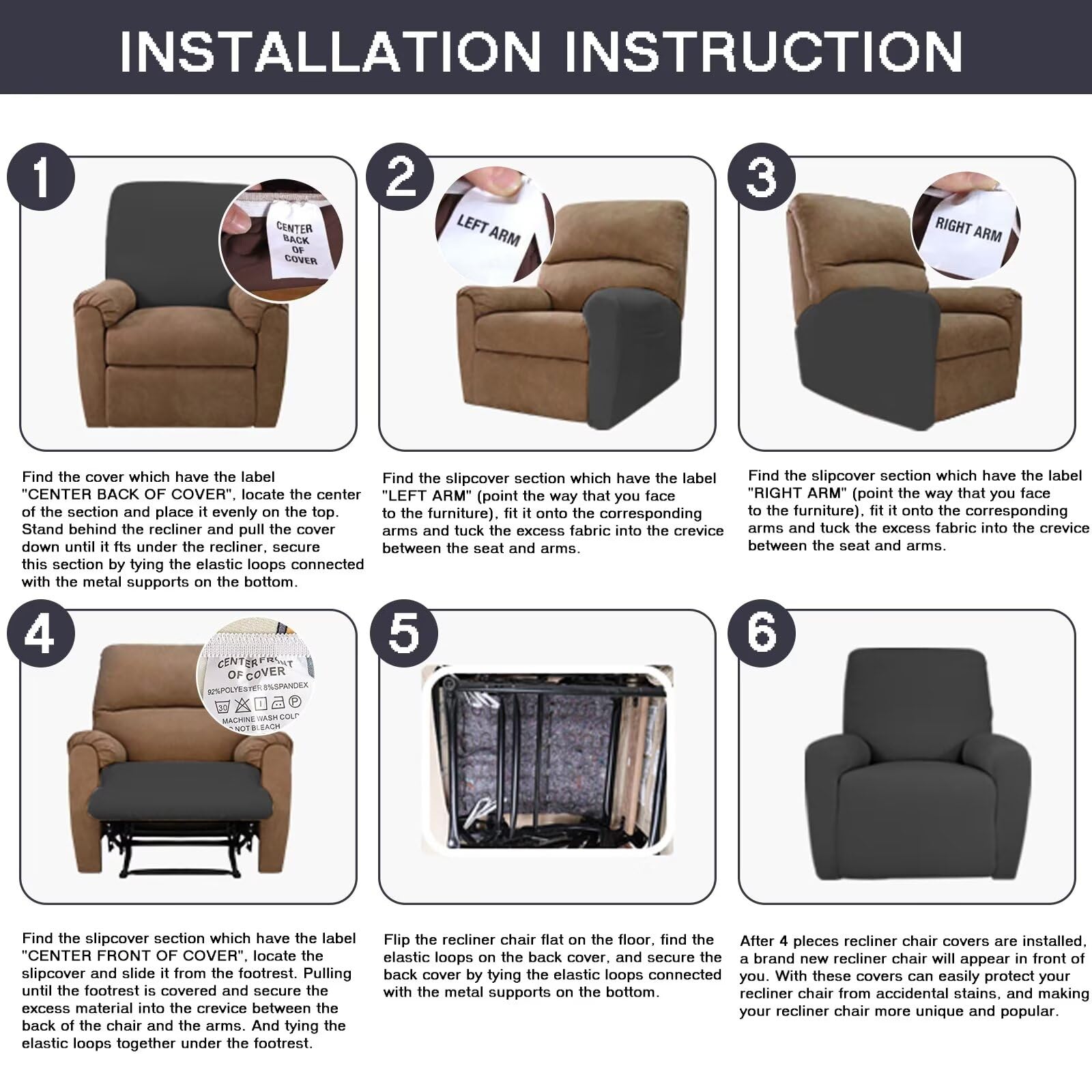 NILUOH decorative-print recliner slipcover elevates living room style.