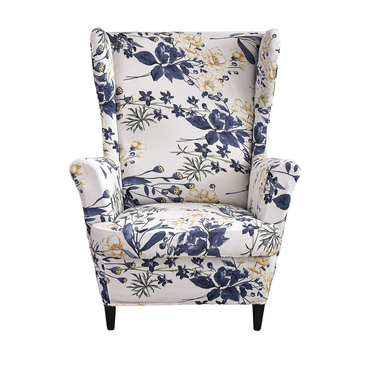 NILUOH wingback slipcover with flower field pattern refreshing living room style