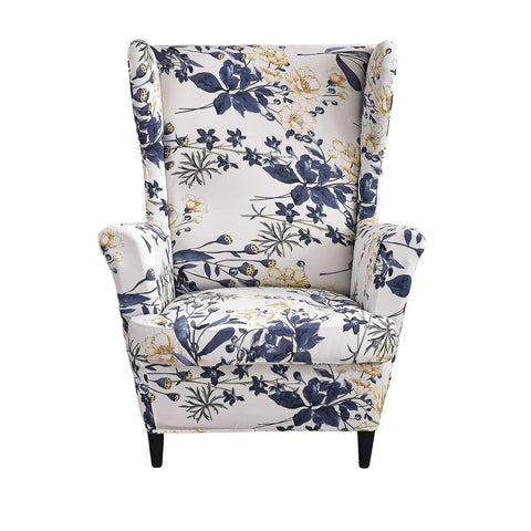 NILUOH wingback slipcover with flower field pattern refreshing living room style