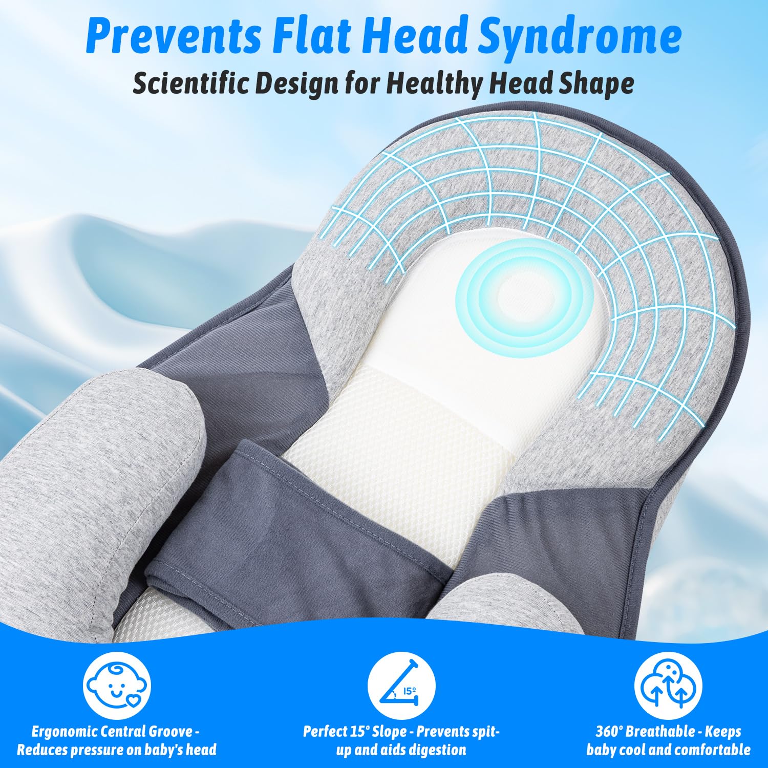 Niluto feeding pillow hygienic and durable construction for long-lasting use.