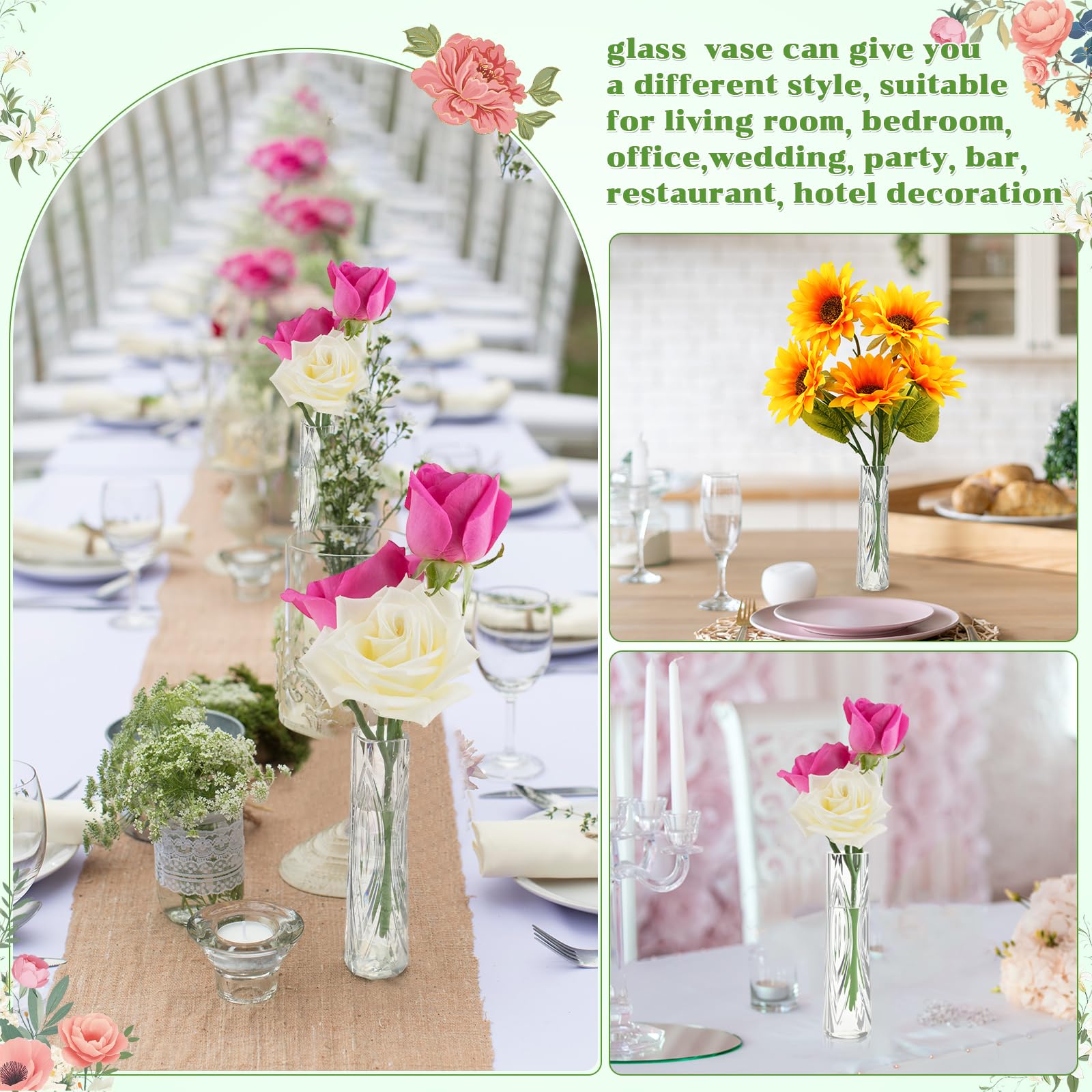 Ninehaoou easy-clean reusable vase for home and party decor.
