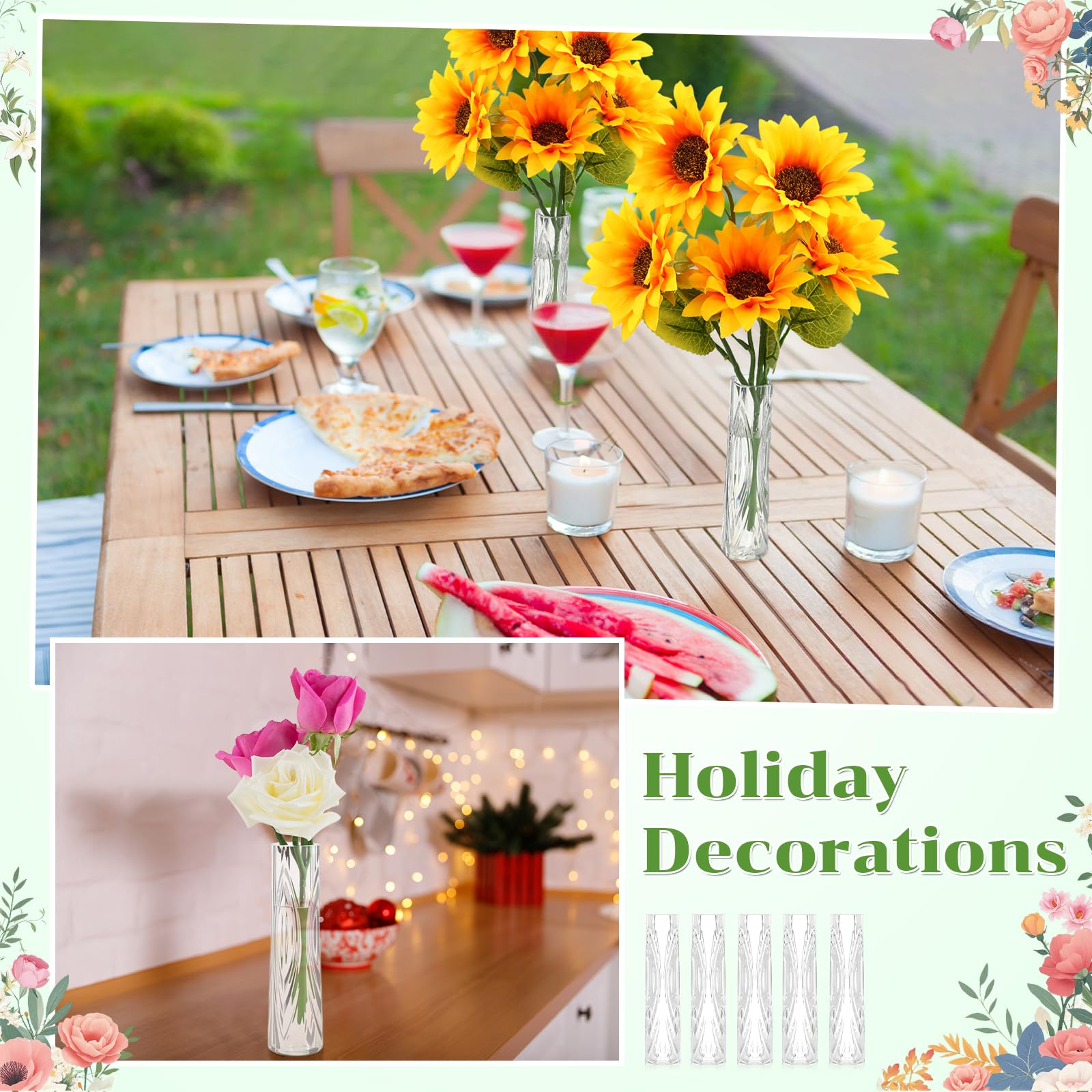Ninehaoou wedding decor clear vase, compact and versatile.