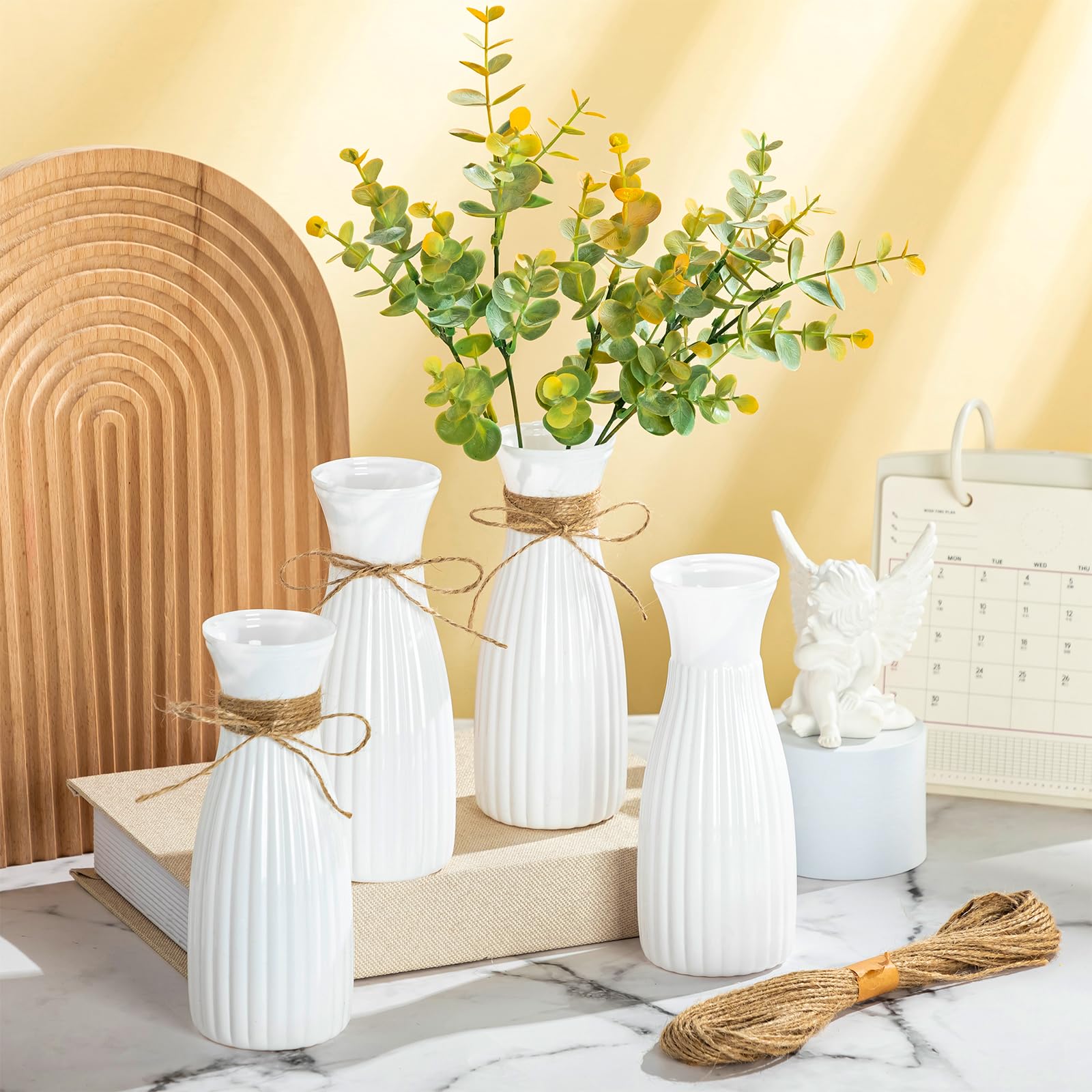 Ninehaoou white mini vases for centerpieces, perfect for weddings and home decor