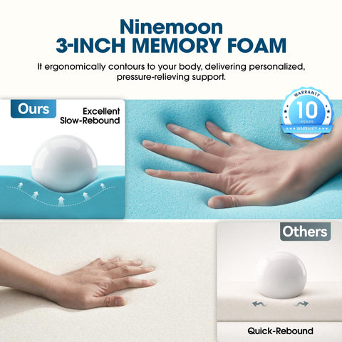 Ninemoon non-slip bottom with straps prevents shifting for uninterrupted sleep.