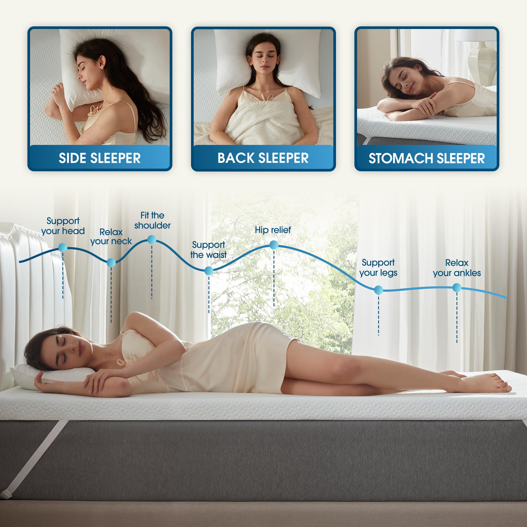 Ninemoon removable bamboo cover helps keep your bed clean and fresh.
