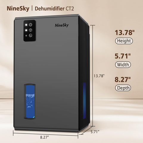NineSky dehumidifier auto shut-off prevents leaks and protects your space.