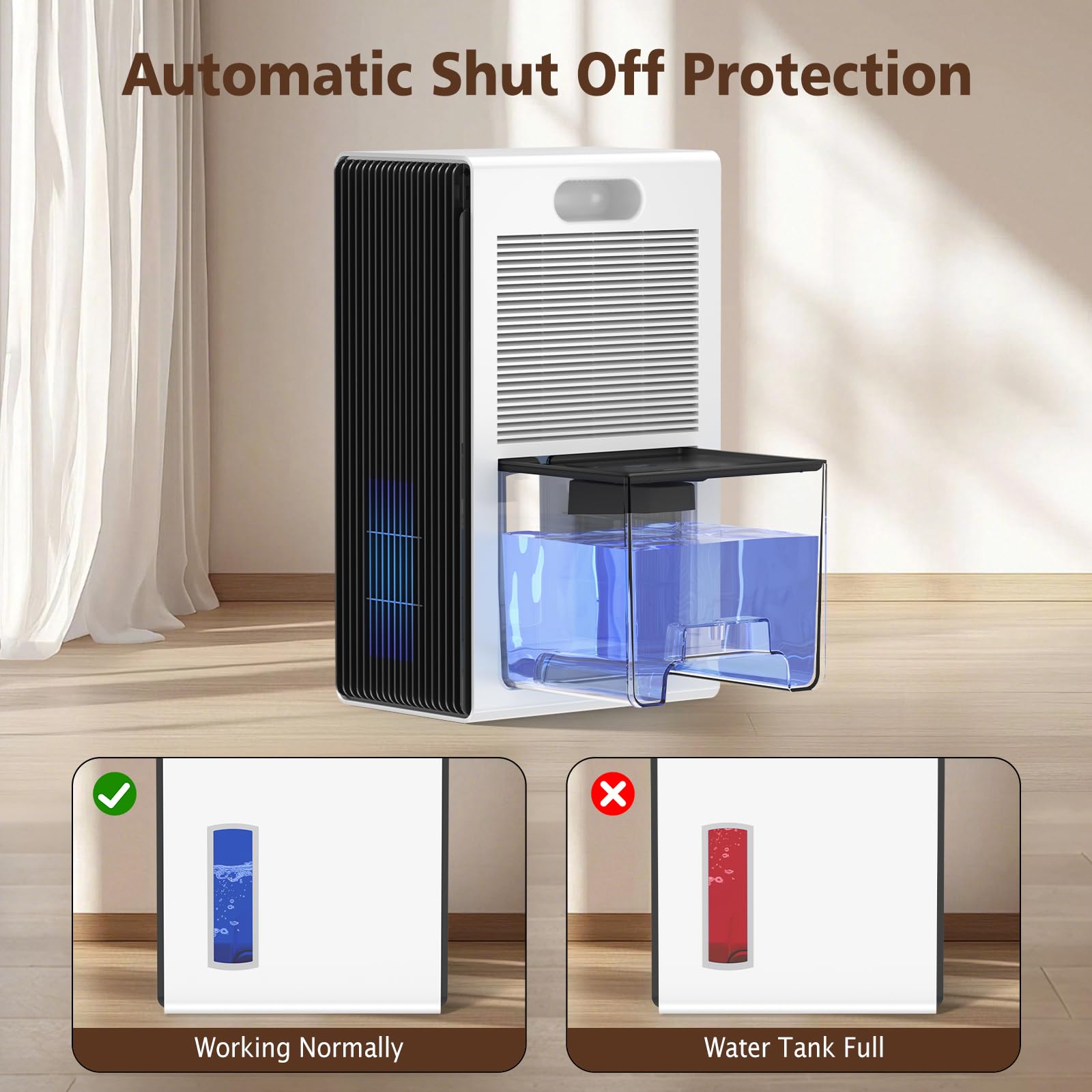 NineSky dehumidifier covers up to 1000 sq ft efficiently.