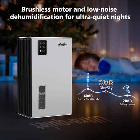 NineSky dehumidifier high-speed mode rapidly reduces moisture.
