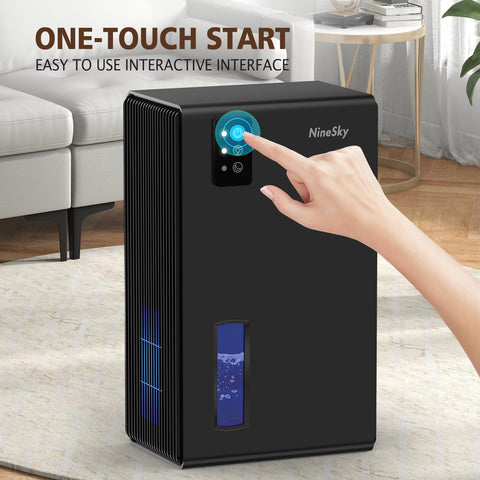NineSky dehumidifier operates quietly in living rooms and bedrooms.