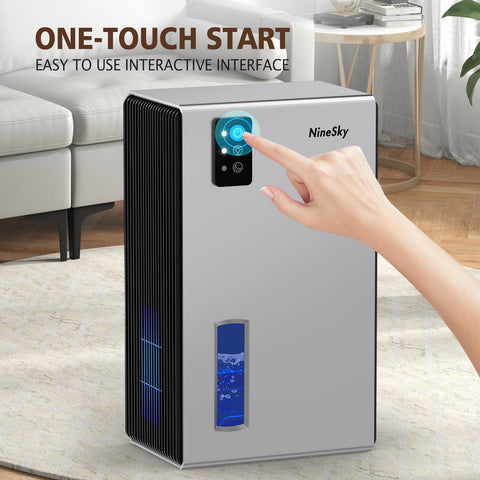 NineSky dehumidifier suitable for bedrooms, bathrooms, basements and more.